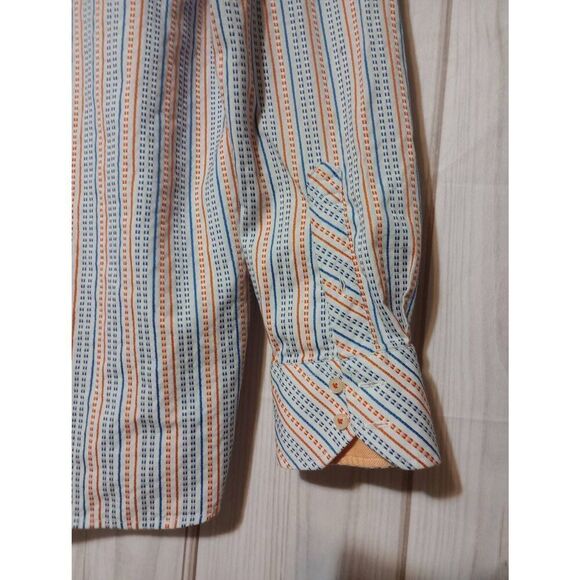 Tommy Hilfiger Shirt Men's Large Orange Button Front Long Sleeve 80s 2 ply‎ - Picture 5 of 9